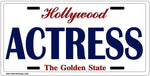 Actress License Plate
