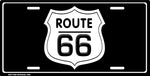 Route 66 License Plate - Black