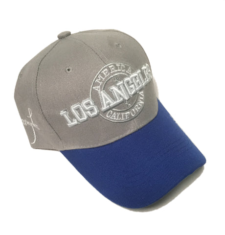 Gray and Navy Los Angeles cap