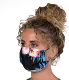 Re-usable Washable Designer Fabric Women's Face Covering Mask, Designer Floral Patterns, 3 Pack Gallery Image