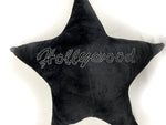 Hollywood Star Studded Plush Pillow - Black