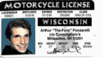 “The Fonz” Motorcycle driver License