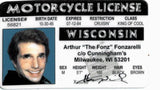 “The Fonz” Motorcycle driver License Gallery Image