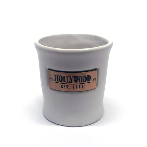 White Shooter With Gold Sign Hollywood Est 1903 Shot Glass