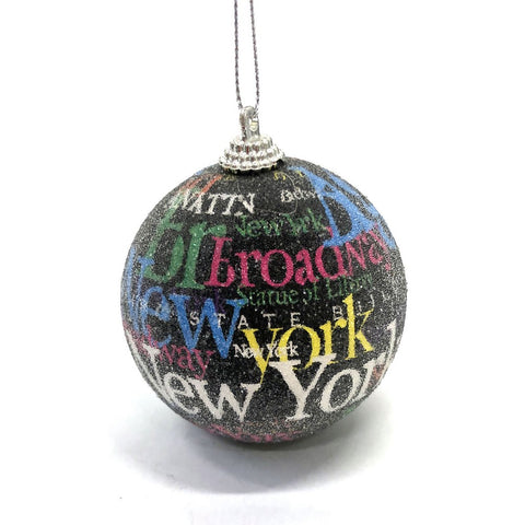 New York, Black Christmas Ornament