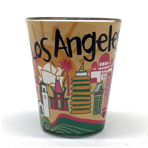 Hand drawing of Los Angeles Shot Glass
