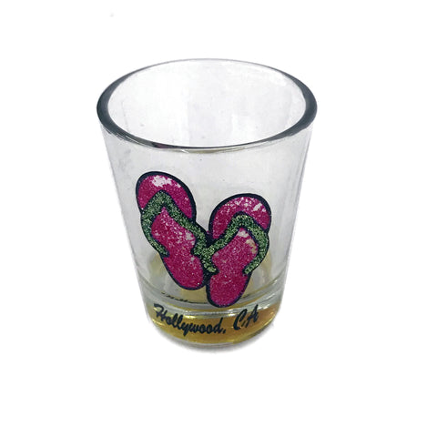 Flip flaps, Hollywood CA Clear Shot Glass